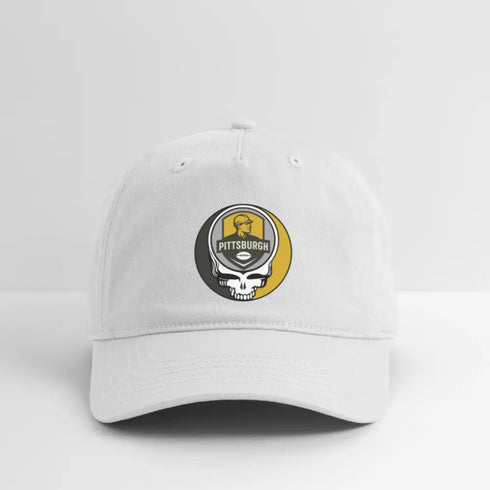 Pittsburgh Steelers Grateful Dead Stealie Dad Hat - white