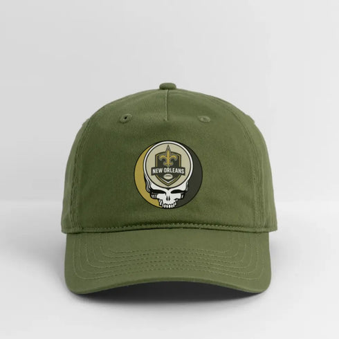 New Orleans Saints Grateful Dead Stealie Dad Hat - NFL - olive green