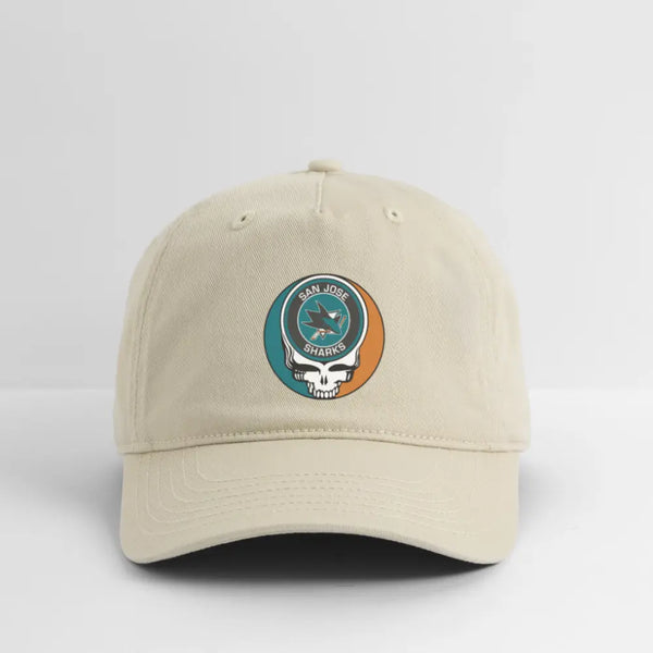 San Jose Sharks Grateful Dead Stealie Dad Hat - khaki