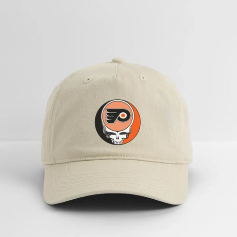 Philadelphia Flyers Grateful Dead Stealie Dad Hat - khaki