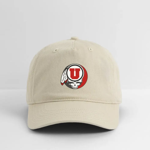 University of Utah Grateful Dead Stealie Dad Hat - khaki