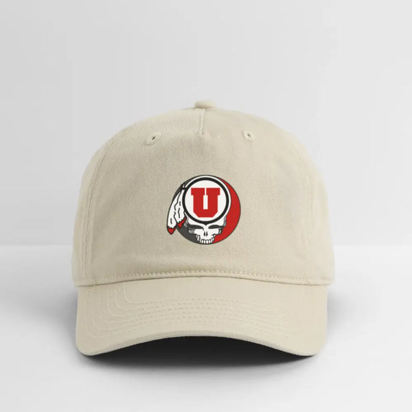 University of Utah Grateful Dead Stealie Dad Hat - khaki