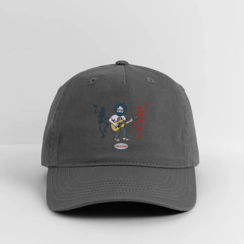 Life is dead. Jammin' Jerry Grateful Dead Stealie Dad Hat - charcoal