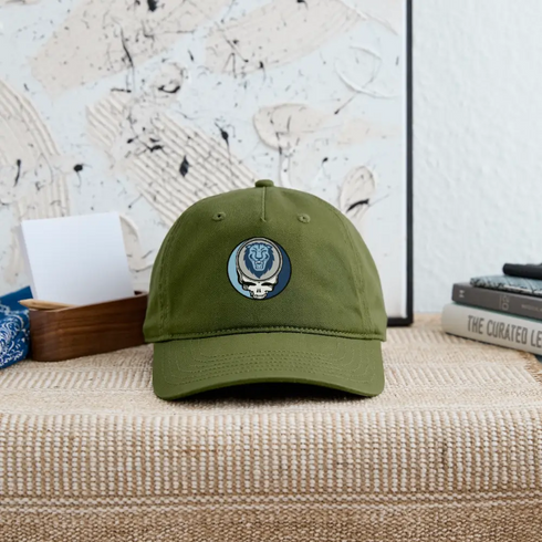 Columbia University Grateful Dead Stealie Dad Hat - olive green
