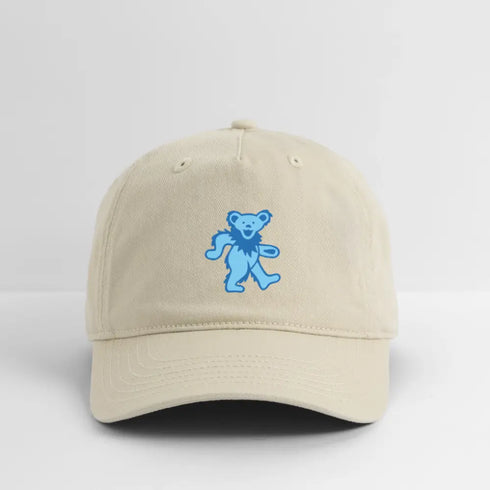 Blue Dancing Bear Grateful Dead Stealie Dad Hat - khaki