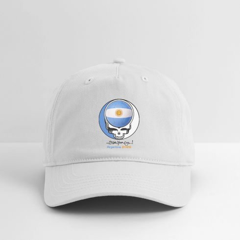 2026 Argentina World Cup Grateful Dead Stealie Dad Hat - white