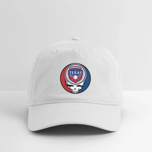 Texas Rangers Grateful Dead Stealie Dad Hat - white