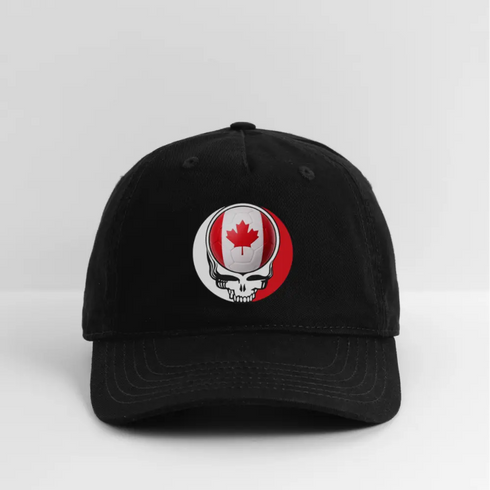 2026 Canada World Cup Grateful Dead Stealie Dad Hat - black