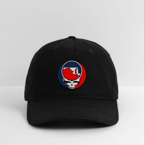 Maryland Map Stealie Grateful Dead Dad Hat - black