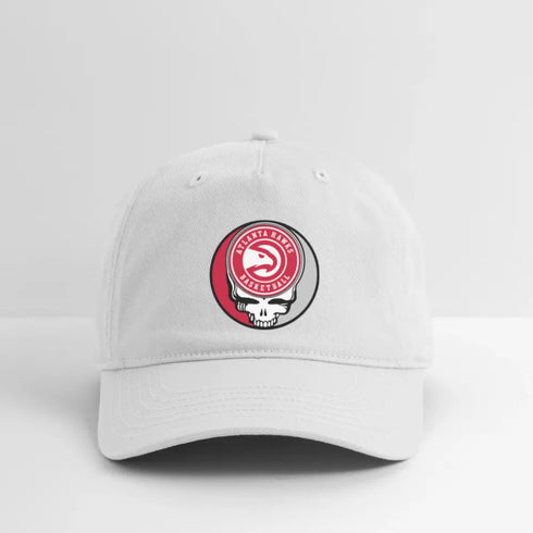 Atlanta Hawks Grateful Dead Stealie Dad Hat - white