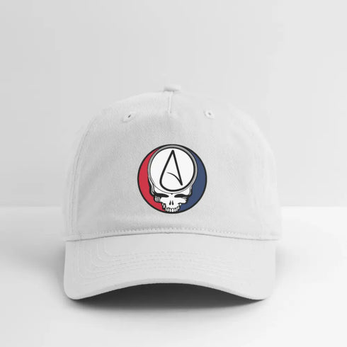 Athiest Stealie Grateful Dead Dad Hat - white
