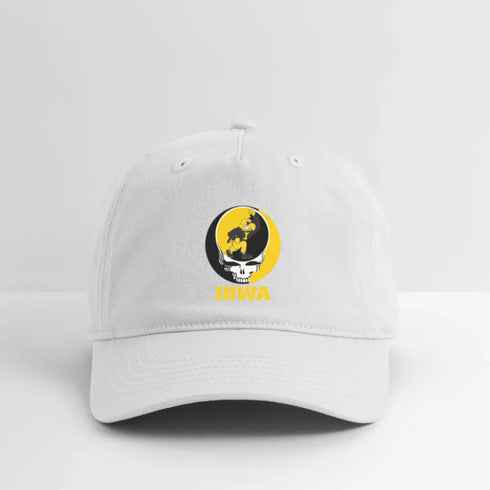 University of Iowa Grateful Dead Stealie Dad Hat - white