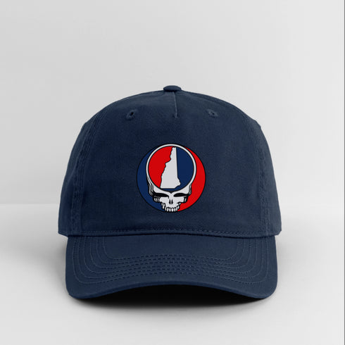 New Hampshire Map Stealie Grateful Dead Dad Hat - navy