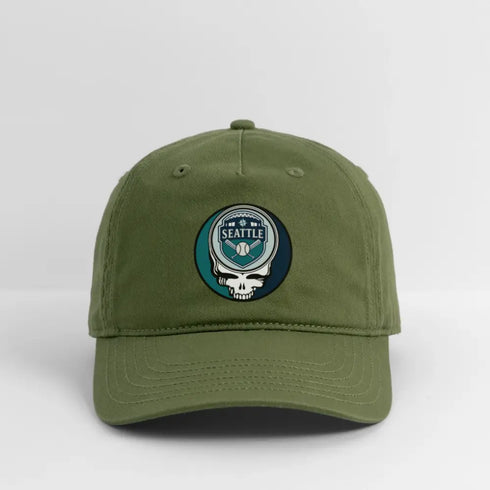 Seattle Mariners Grateful Dead Stealie Dad Hat - olive green