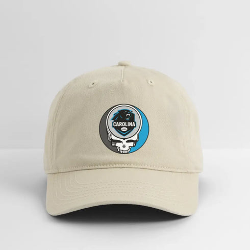 Carolina Panthers Grateful Dead Stealie Dad Hat - khaki