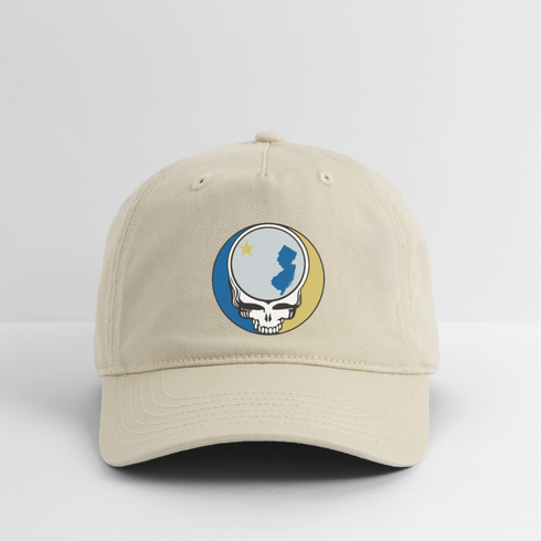 New Jersey "Unofficial" State Flag Stealie Grateful Dead Dad Hat - khaki