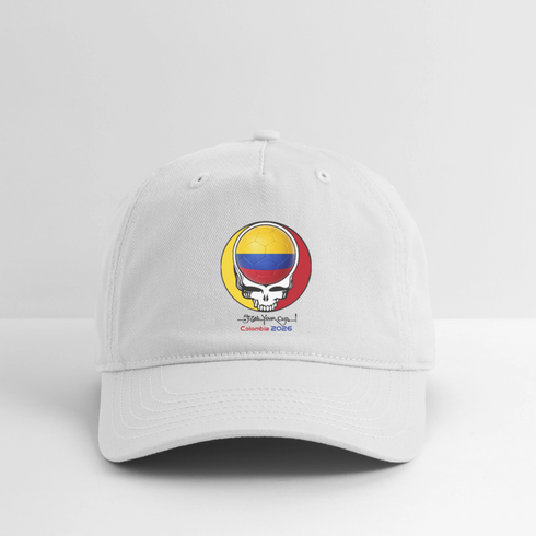 2026 Colombia World Cup Grateful Dead Stealie Dad Hat - white