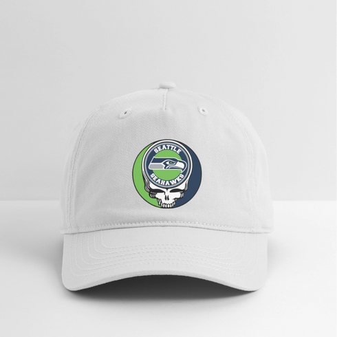 Seattle Seahawks Grateful Dead Stealie Dad Hat - white