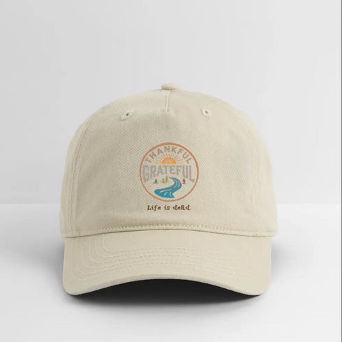 Life is dead. Thankful and Grateful Dead Dad Hat - Thanksgiving - khaki
