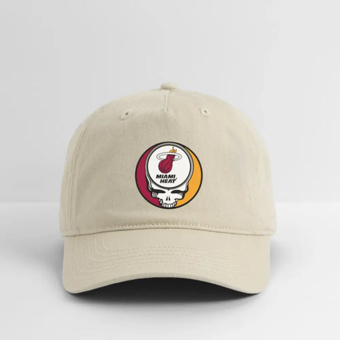 Miami Heat Grateful Dead Stealie Dad Hat - khaki