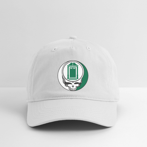 Custom Deerfield Academy Stealie Grateful Dead Dad Hat - white