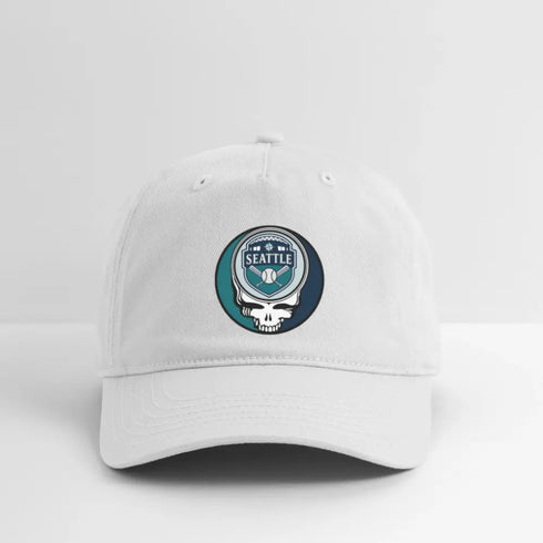 Seattle Mariners Grateful Dead Stealie Dad Hat - white