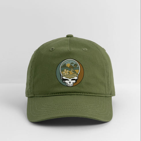 Mississippi Stealie Grateful Dead Dad Hat - olive green