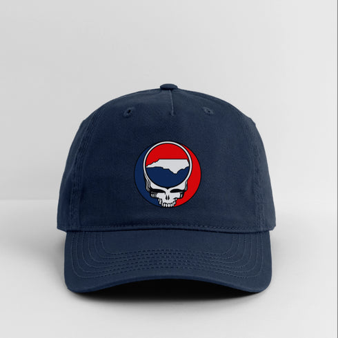 North Carolina Map Stealie Grateful Dead Dad Hat - navy