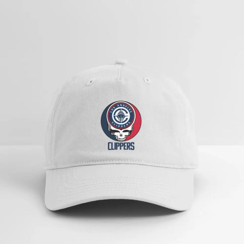 Los Angeles Clippers Grateful Dead Stealie Dad Hat - white