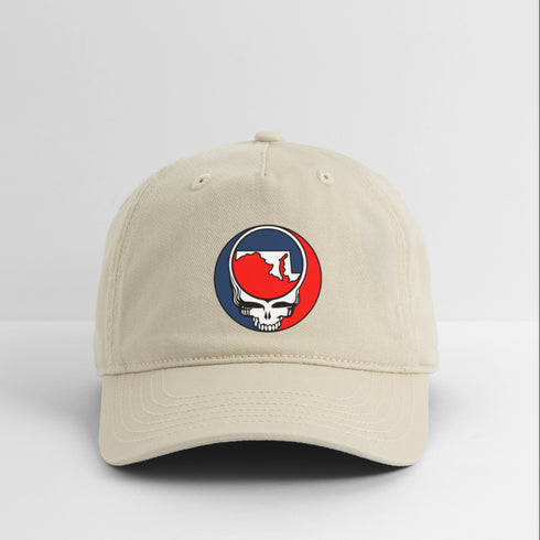 Maryland Map Stealie Grateful Dead Dad Hat - khaki