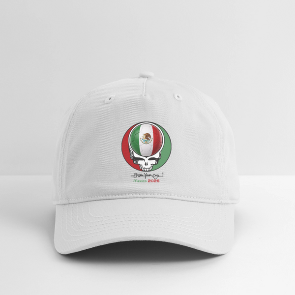 2026 Mexico World Cup Grateful Dead Stealie Dad Hat - white