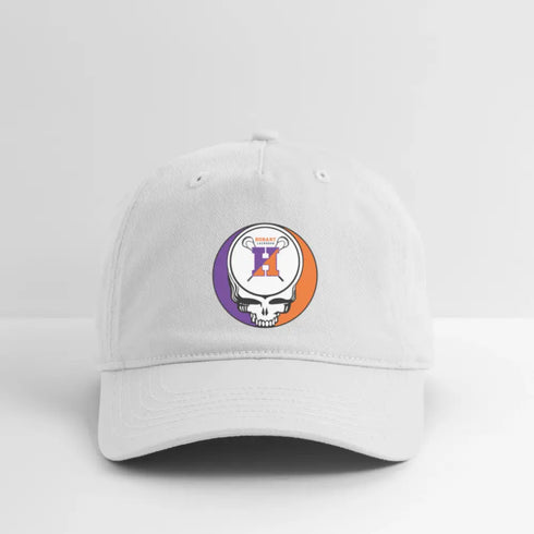 Hobart College Lacrosse Grateful Dead Stealie Dad Hat - white