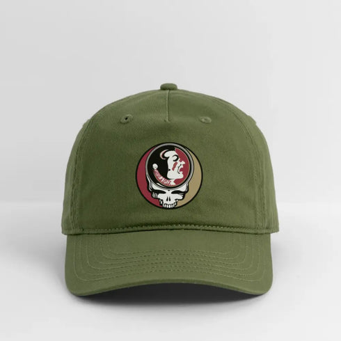 FSU 'Chief Osceloa' Stealie Grateful Dead Dad Hat - olive green