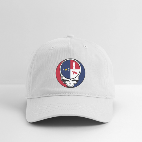 North Carolina "Unofficial" State Flag Stealie Grateful Dead Dad Hat - white