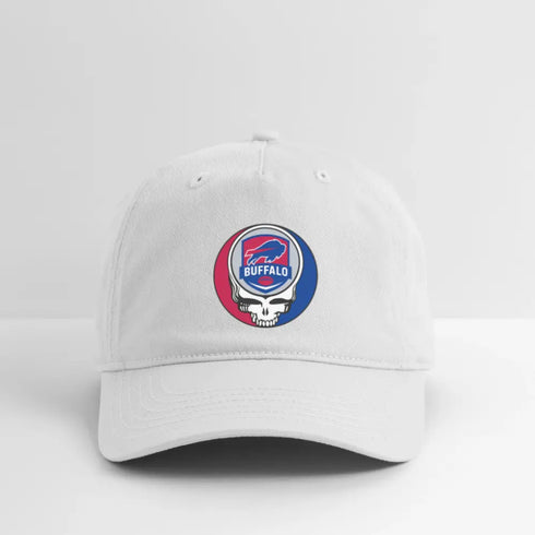 Buffalo Bills Grateful Dead Stealie Dad Hat - white