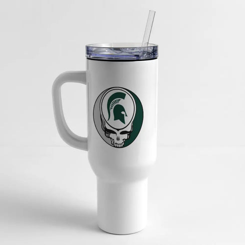Michigan State University Stealie "Fat Man" Tumbler, Double Insulated 40oz Travel Mug - white