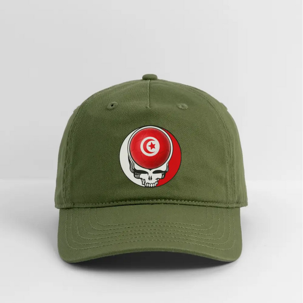 2026 Tunisia World Cup Grateful Dead Stealie Dad Hat - olive green