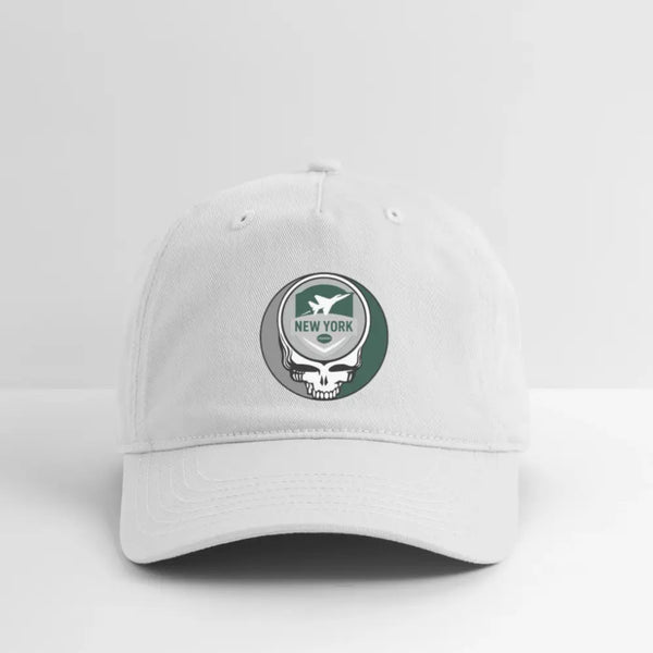 New York Jets Grateful Dead Stealie Dad Hat - white