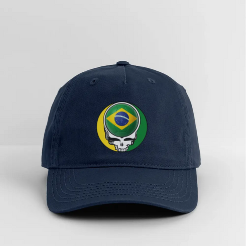 2026 Brazil World Cup Grateful Dead Stealie Dad Hat - navy
