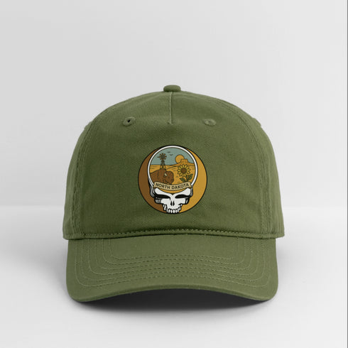 North Dakota Stealie Grateful Dead Dad Hat - olive green