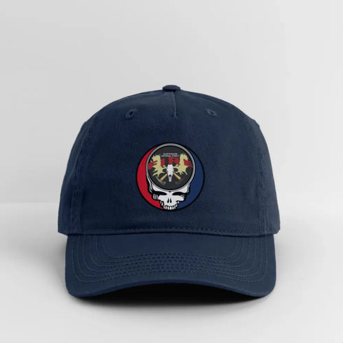Superior National Forest Fire Stealie Grateful Dead Stealie Dad Hat - navy