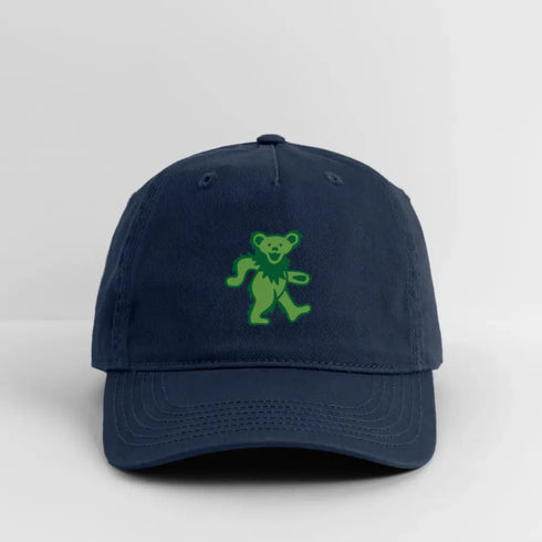 Green Dancing Bear Grateful Dead Stealie Dad Hat - navy