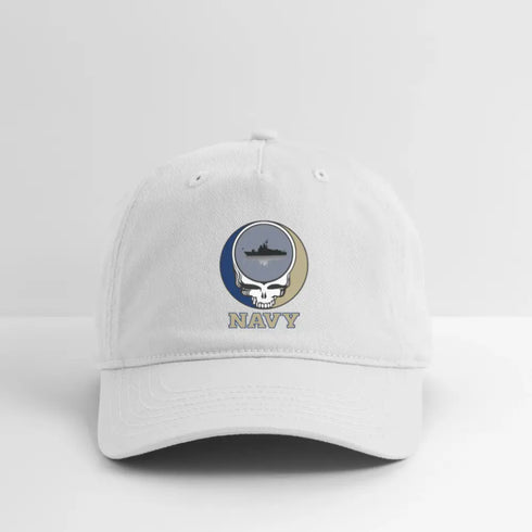 United States Naval Academy Grateful Dead Stealie Dad Hat - white
