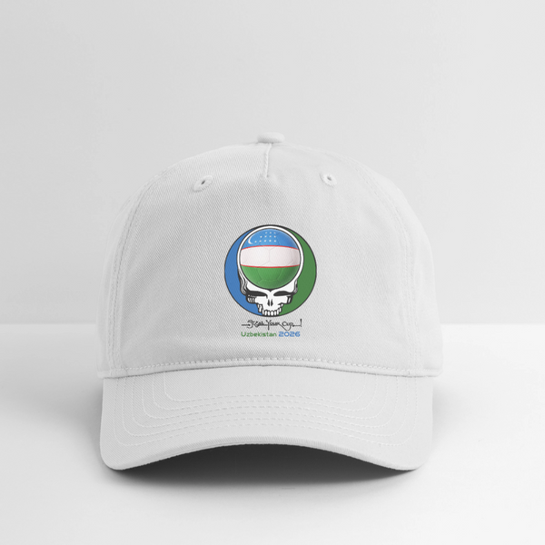 2026 Uzbekistan World Cup Grateful Dead Stealie Dad Hat - white