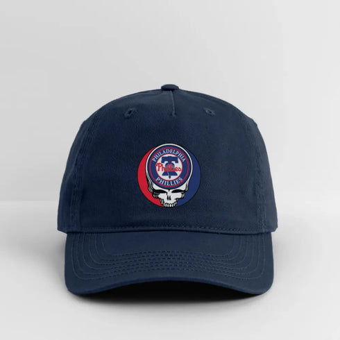 Phildelphia Phillies Grateful Dead Stealie Dad Hat - navy