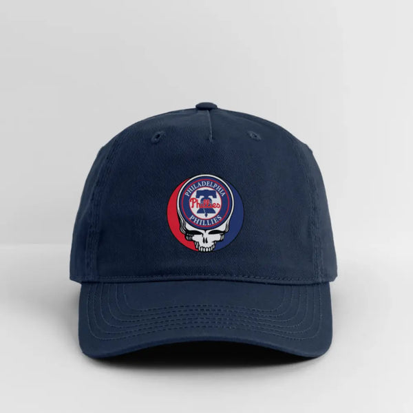 Phildelphia Phillies Grateful Dead Stealie Dad Hat - navy