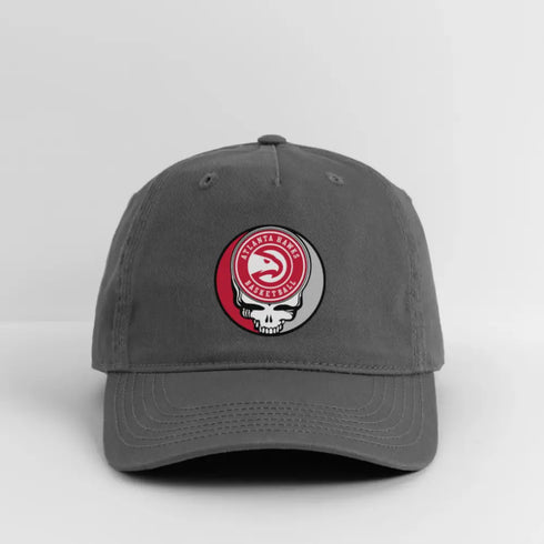 Atlanta Hawks Grateful Dead Stealie Dad Hat - charcoal