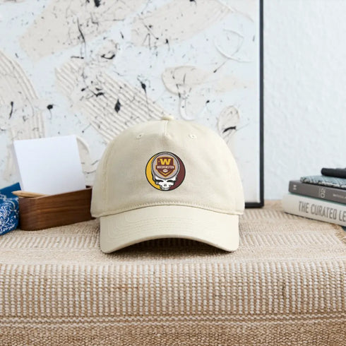 Washington Commanders Grateful Dead Stealie Dad Hat - khaki