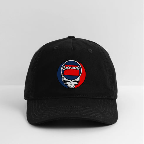 Colorado Map Stealie Grateful Dead Dad Hat - black