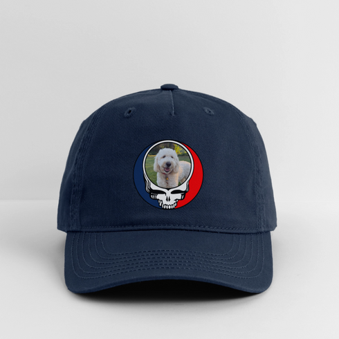Custom Dog Stealie Grateful Dead Dad Hat (58) - navy